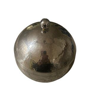 Crate & barrel Silver Hammered ice bucket